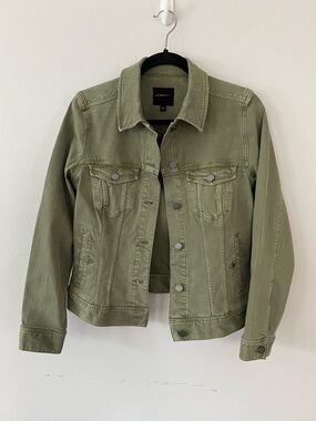 Liverpool Olive Green Denim Jacket for Women